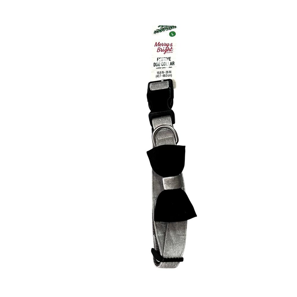 Merry & Bright Bow Dog Collar Sz Large